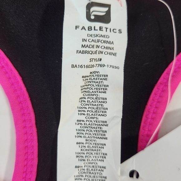 NWT Fabletics Pink Sports Bra - Picture 4 of 6